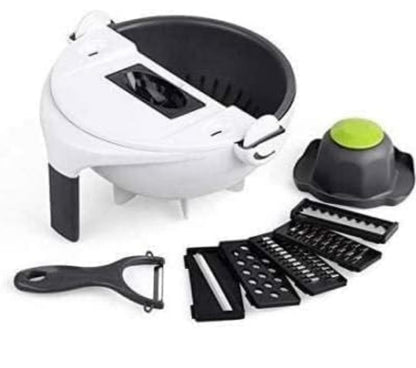 MULTIFUNCTIONAL VEGETABLE CUTTER WITH DRAIN BASKET