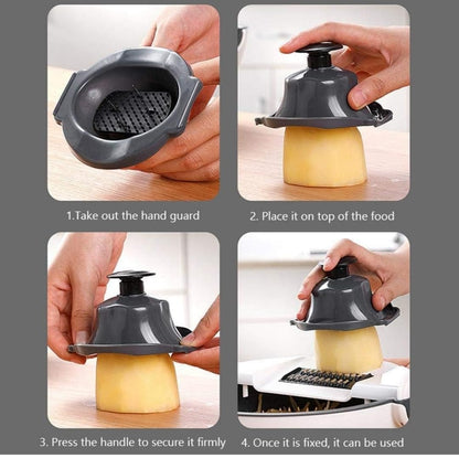 MULTIFUNCTIONAL VEGETABLE CUTTER WITH DRAIN BASKET
