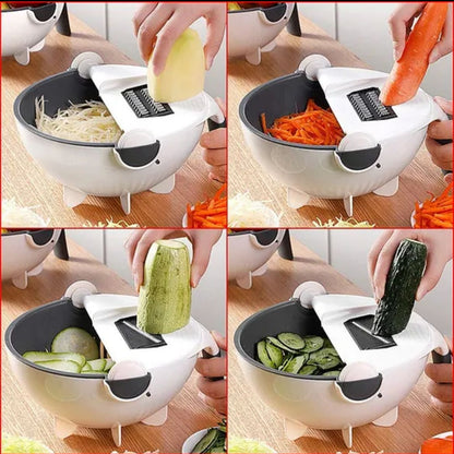 MULTIFUNCTIONAL VEGETABLE CUTTER WITH DRAIN BASKET