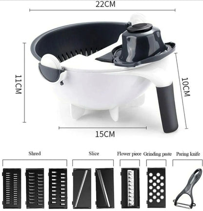 MULTIFUNCTIONAL VEGETABLE CUTTER WITH DRAIN BASKET