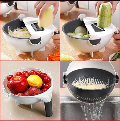 MULTIFUNCTIONAL VEGETABLE CUTTER WITH DRAIN BASKET