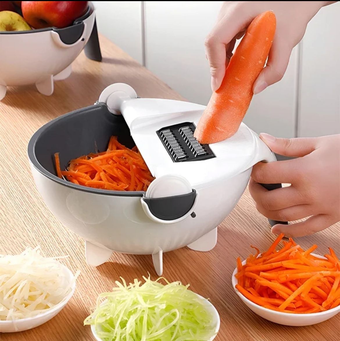 MULTIFUNCTIONAL VEGETABLE CUTTER WITH DRAIN BASKET